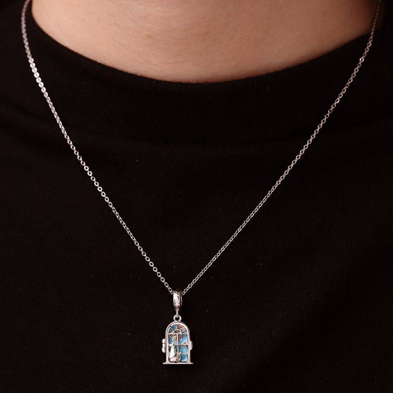 Gnoce Window View Kitten Openable Pendant Dangle Charm
