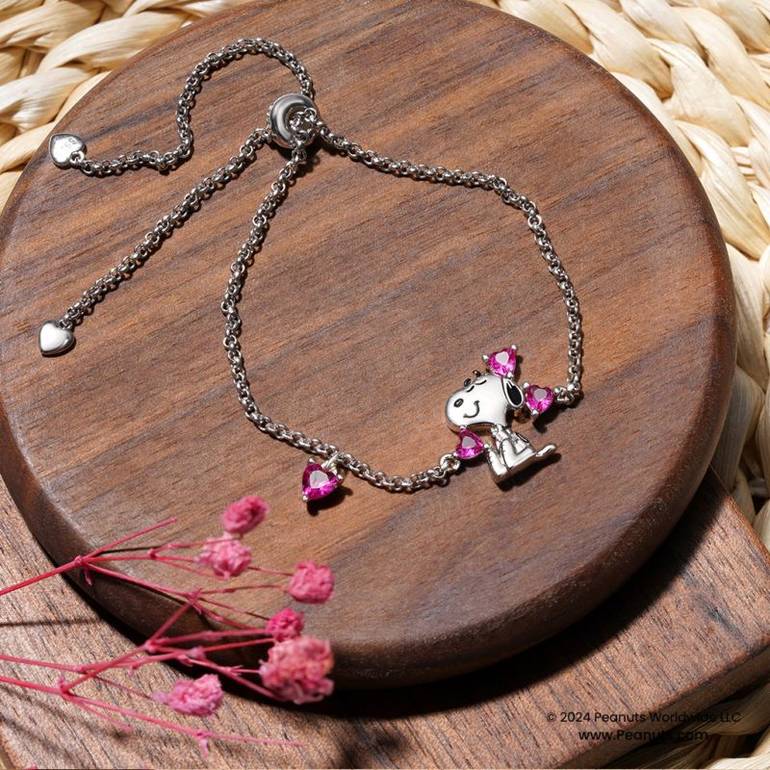 Gnoce Peanuts Snoopy Love Heart Adjustable Bracelets