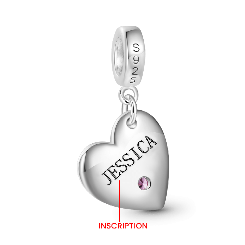 Gnoce SISTER Heart Family Birthstone Pendant Dangle Charm