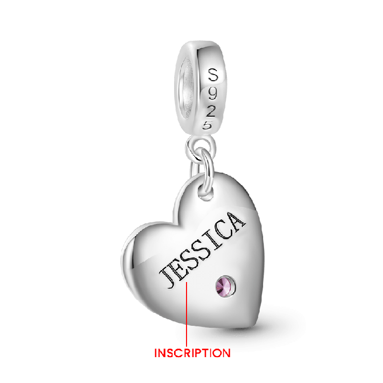 Gnoce SISTER Heart Family Birthstone Pendant Dangle Charm