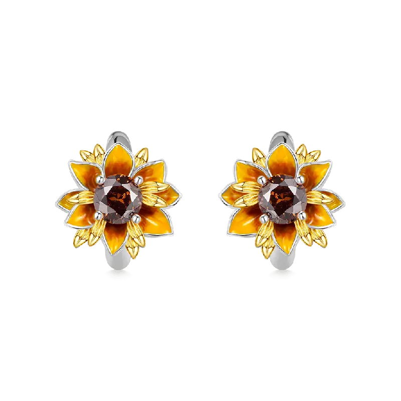 Gnoce Sunflower Hoop Earrings