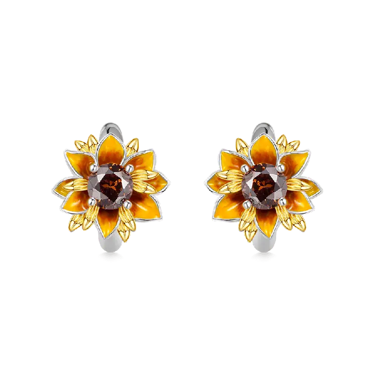 Gnoce Sunflower Hoop Earrings