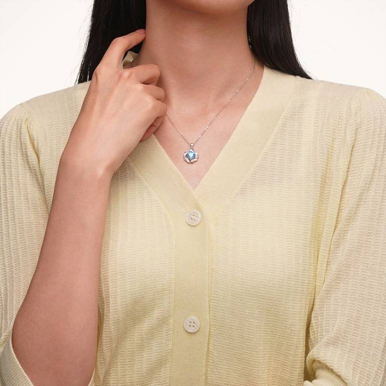 Gnoce Circle of Gratitude Diamond Heart Birthstone Necklaces