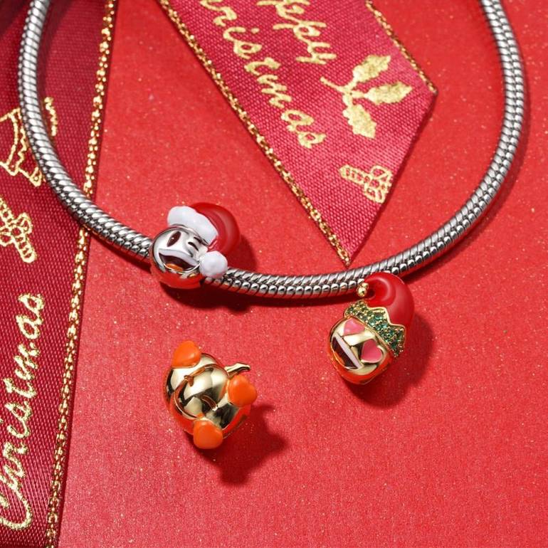 Gnoce Santa Hat Winking Smiley Pumpkin Charm