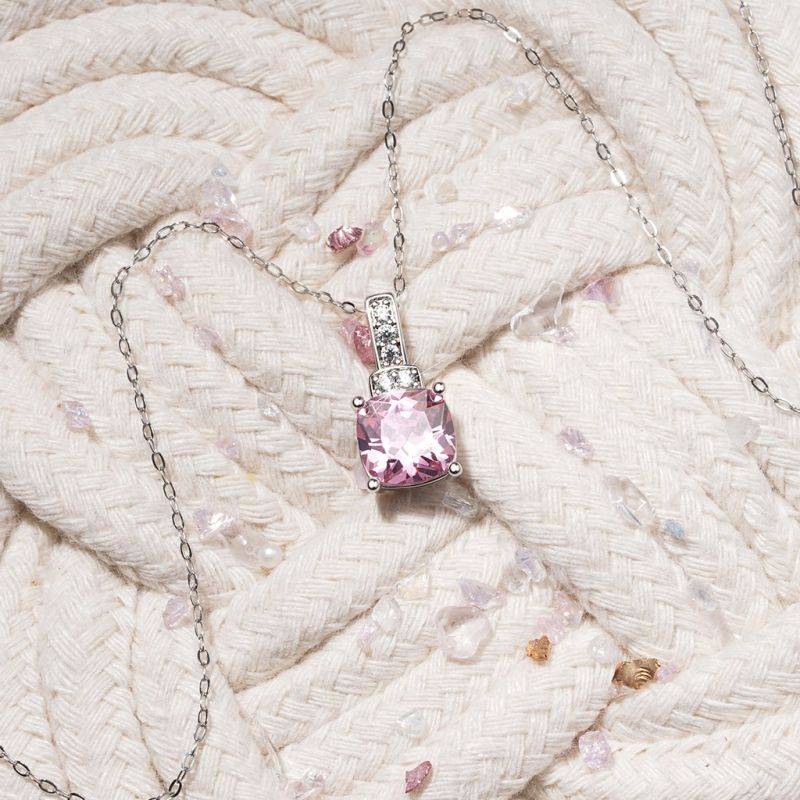 Gnoce Square-shaped Birthstone Dangle Necklaces