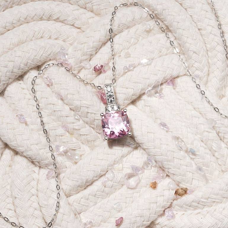 Gnoce Square-shaped Birthstone Dangle Necklaces