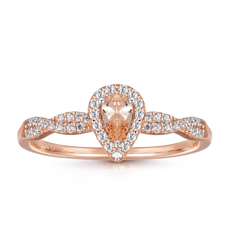 Gnoce Twisted Teardrop Promise Ring