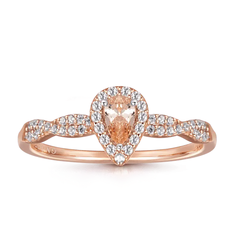 Gnoce Twisted Teardrop Promise Ring