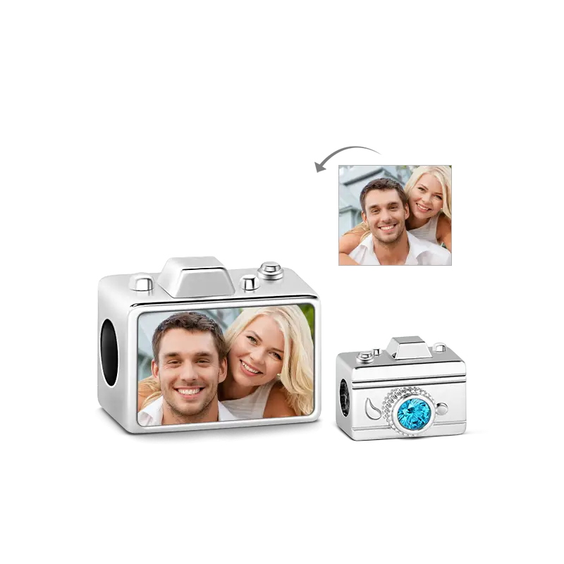 Personalized Camera Photo Charm - Fit Bracelets & Necklaces