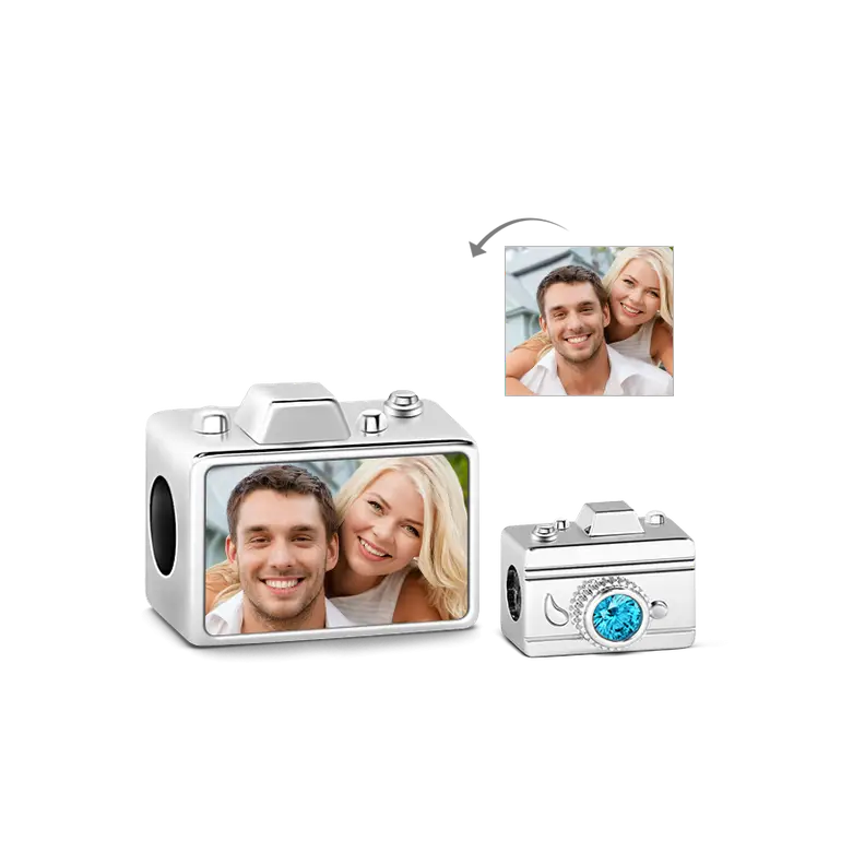 Personalized Camera Photo Charm - Fit Bracelets & Necklaces