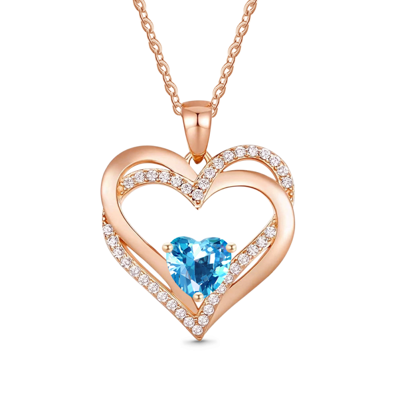 Gnoce Birthstone Heart Necklaces