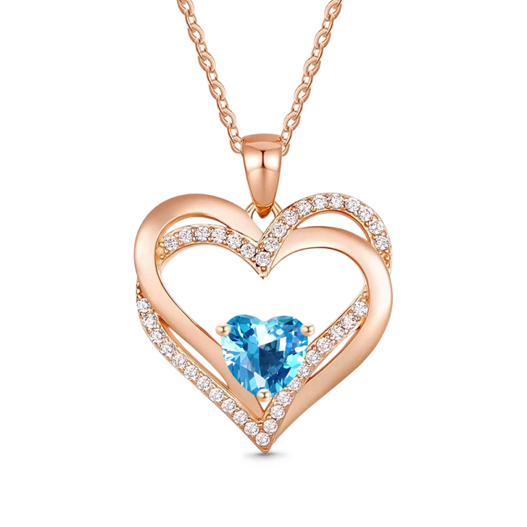 Gnoce Birthstone Heart Necklaces