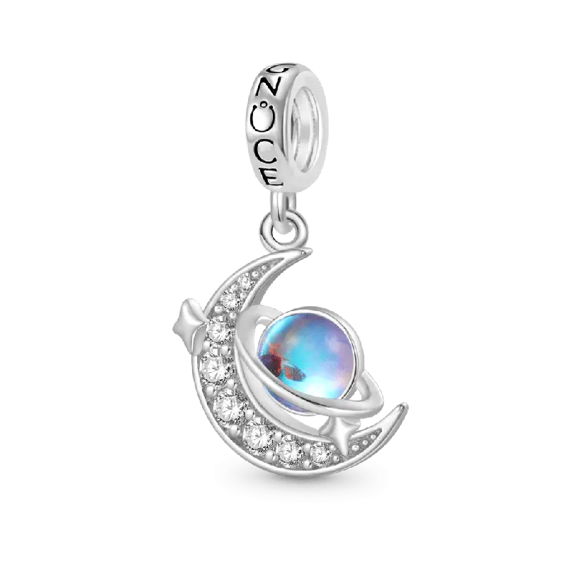 Gnoce Galaxy Crescent Moon Pendant Dangle Charm