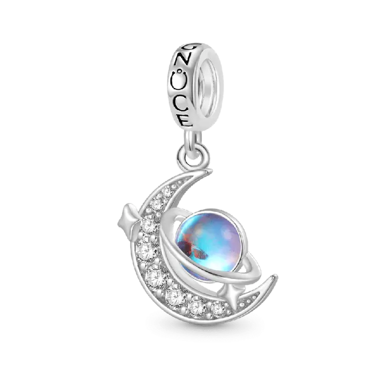 Gnoce Galaxy Crescent Moon Pendant Dangle Charm