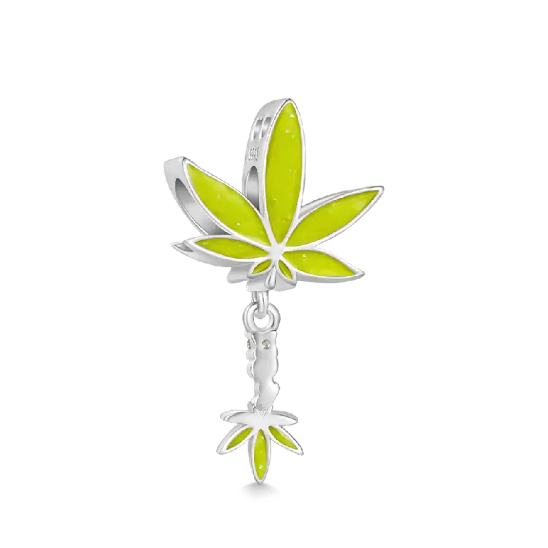 Gnoce Green Plant Pot Leaf Charm