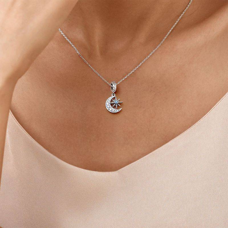 Gnoce Galaxy Moon & Star Pendant Dangle Charm