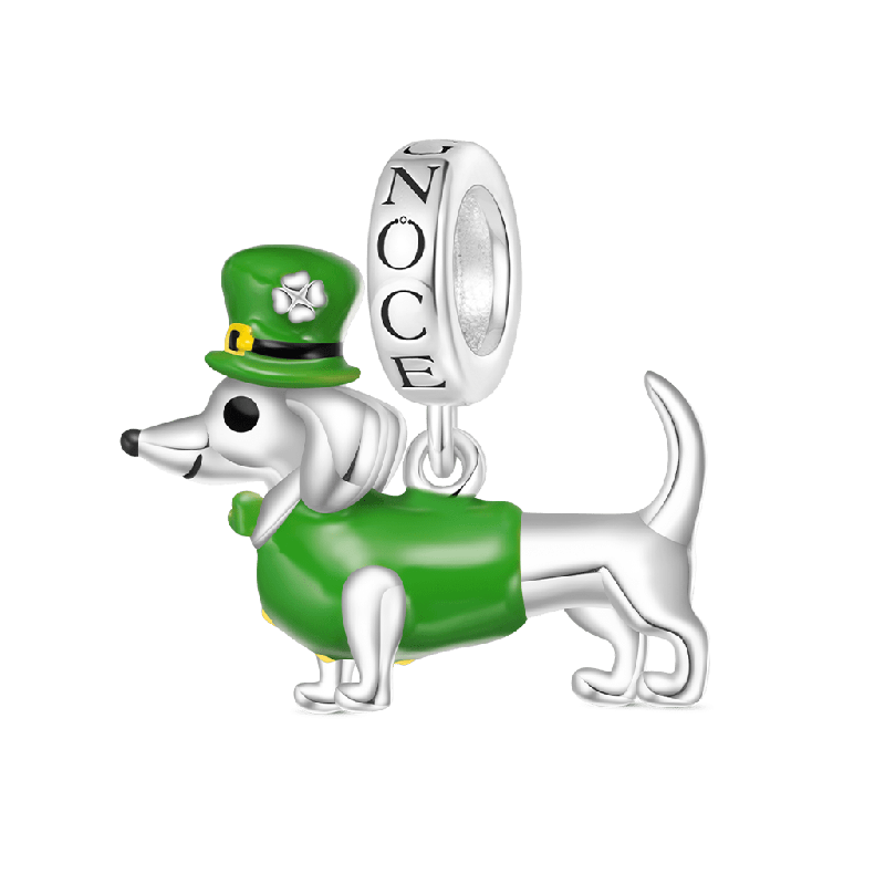 Gnoce St. Patrick's Day Dachshund Pendant Dangle Charm