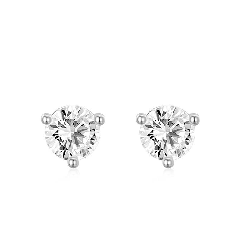Gnoce Clear Sparkling Stone Stud Earrings