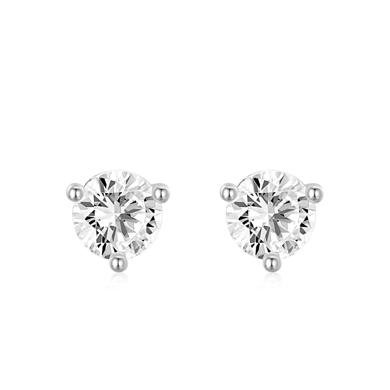 Gnoce Clear Sparkling Stone Stud Earrings