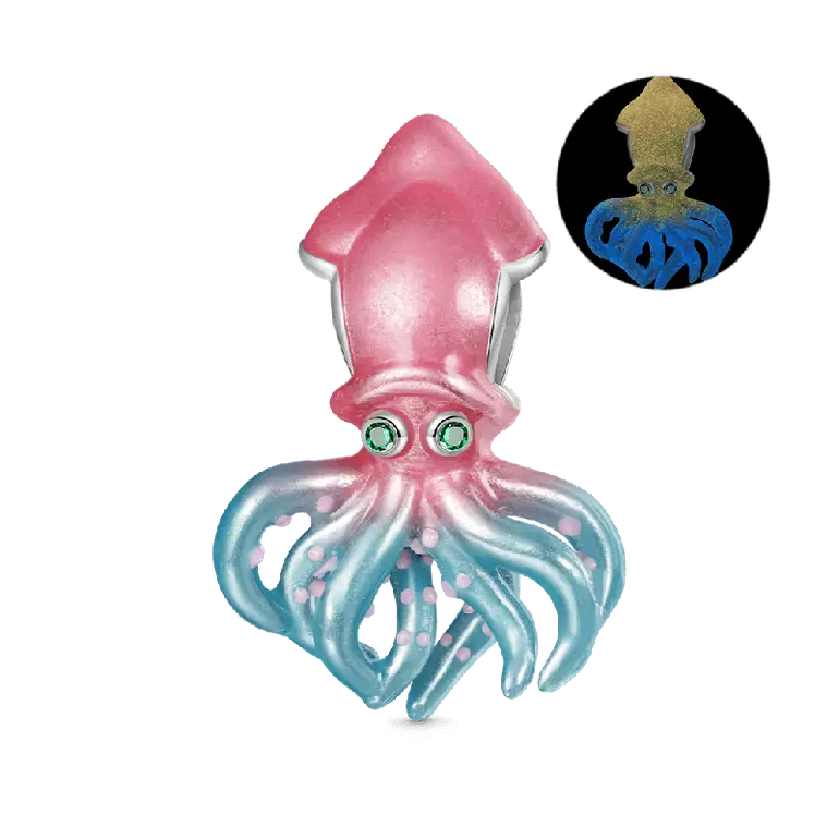 Gnoce Ocean Glow-in-the-Dark Magic Squid Charm