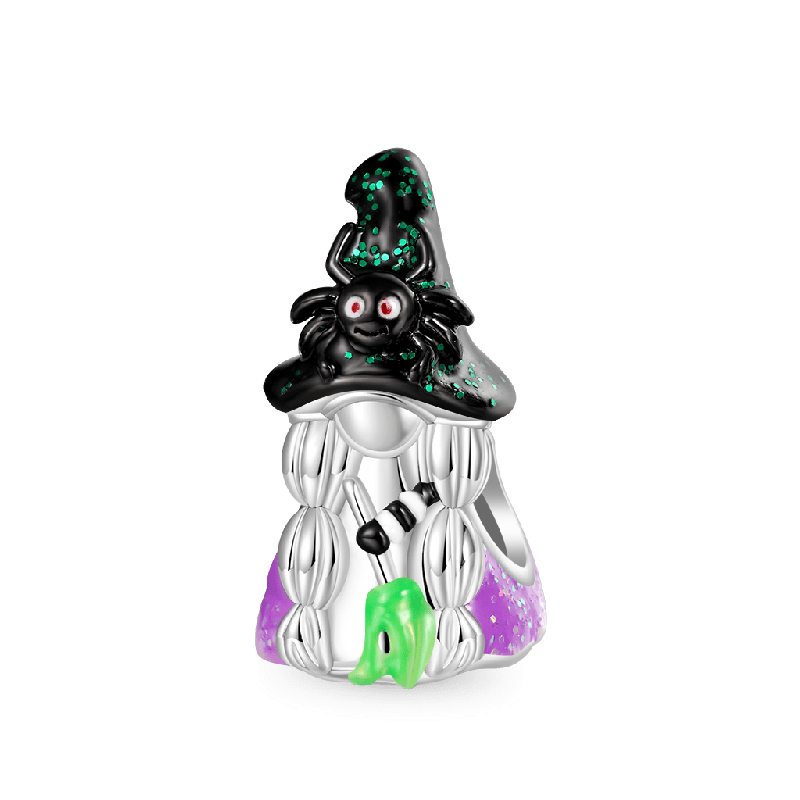 Gnoce Halloween Gnome Witch Spider Hat Charm