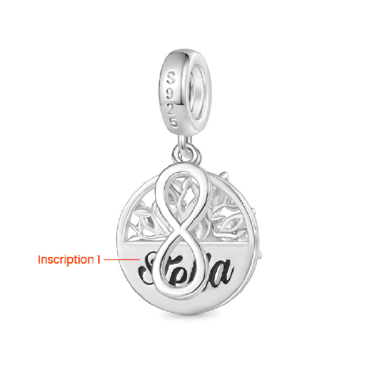 Gnoce Engravable Tree of Life Infinity Symbol Pendant Dangle Charm