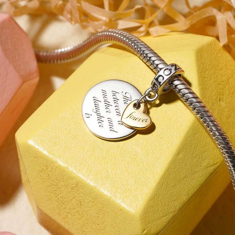 Gnoce Mother & Daughter Forever Love Pendant Dangle Charm