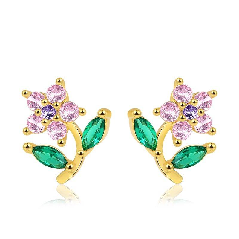 Wildflower Stud Earrings 18k Gold Plated 925 Sterling Silver