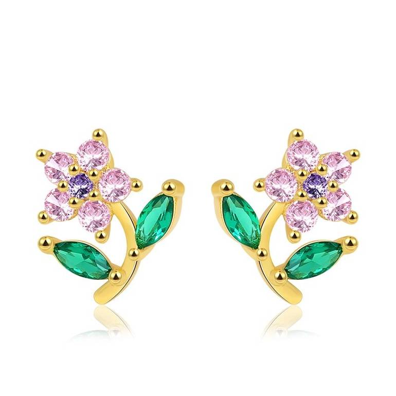 Wildflower Stud Earrings 18k Gold Plated 925 Sterling Silver