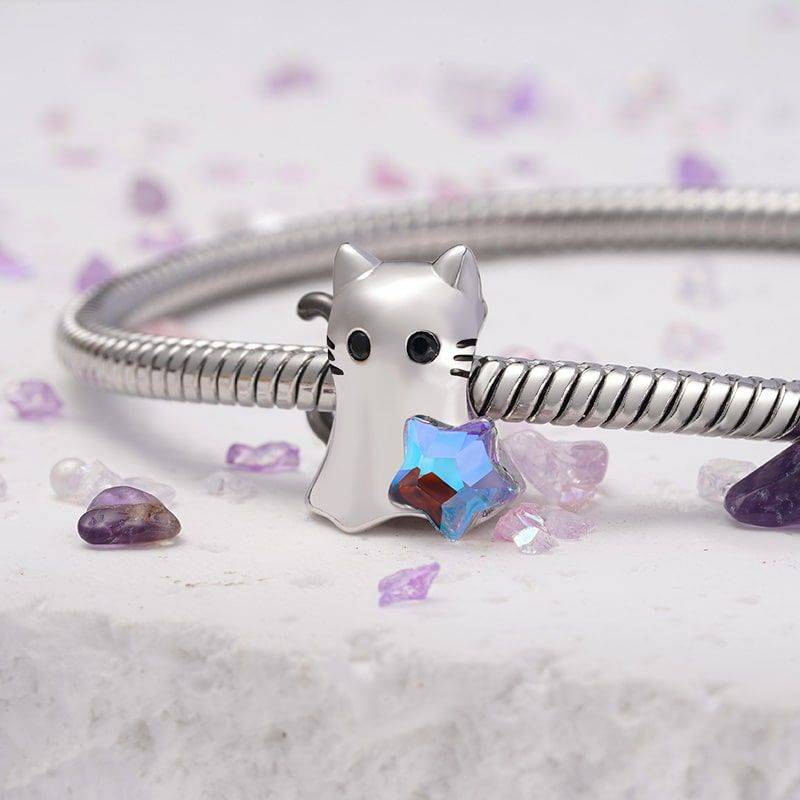 Gnoce Halloween Cat Ghost Charm