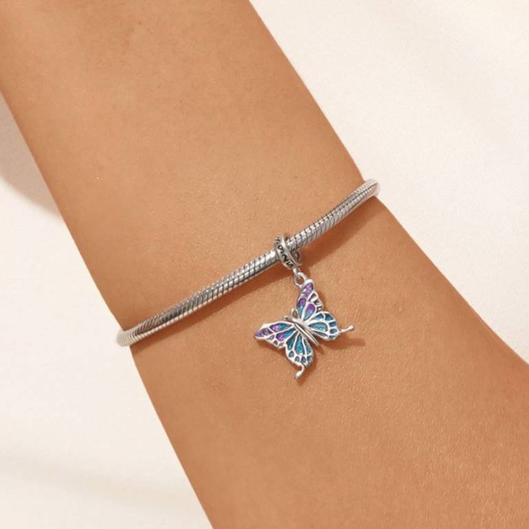 Gnoce Blue-violet Butterfly Pendant Dangle Charm