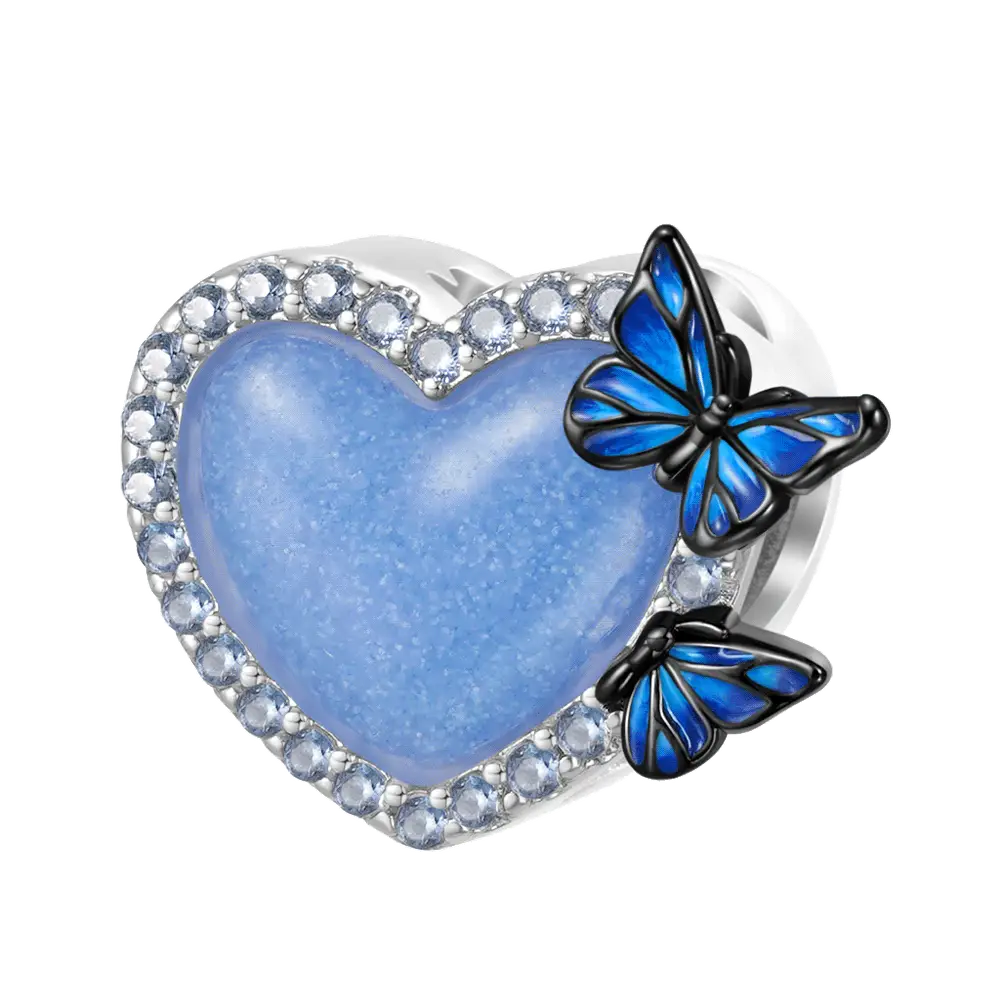 Gnoce Glow-in-the-dark Heart Butterfly Charm