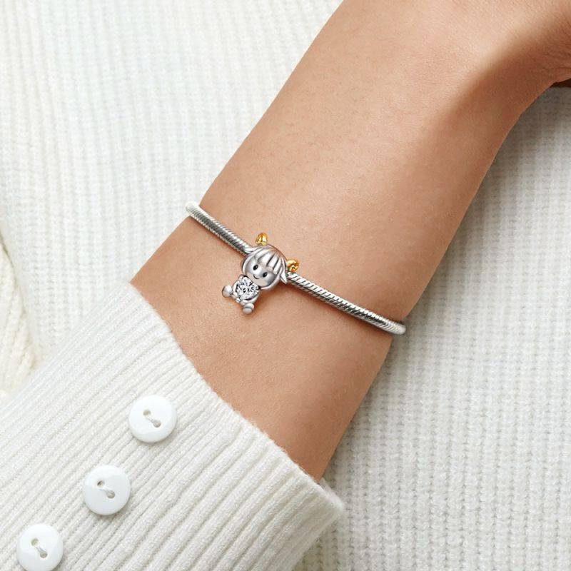 Gnoce Aries Zodiac Sign Embraces Heart Gemstone Charm