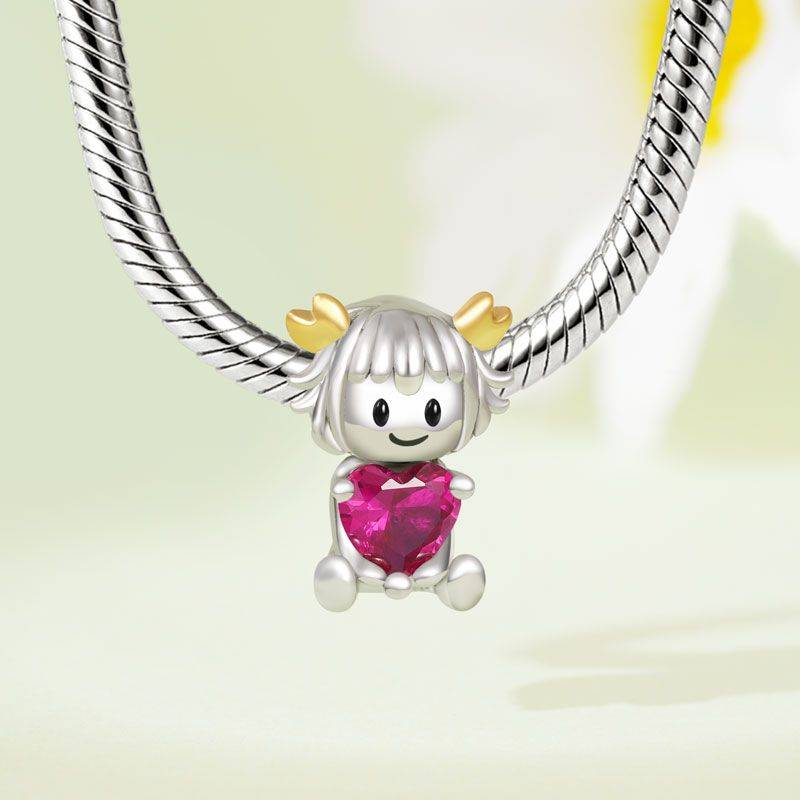 Gnoce Cancer Zodiac Sign Embraces Heart Gem Charm
