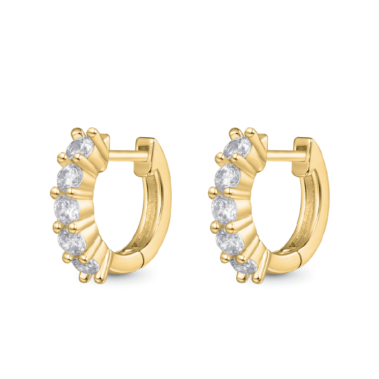 Gnoce Diamond Huggie Stud Earrings
