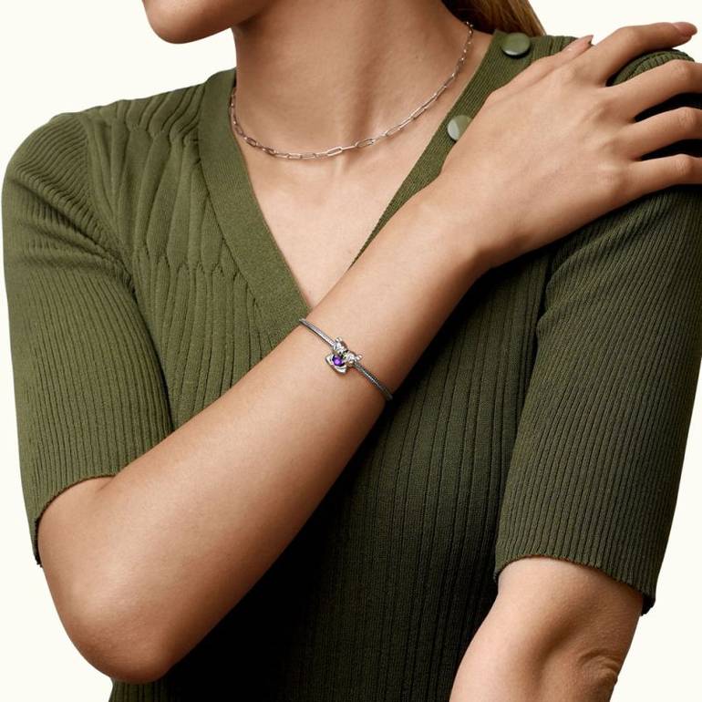 Gnoce Gemini Zodiac Sign Embraces Heart Gem Charm