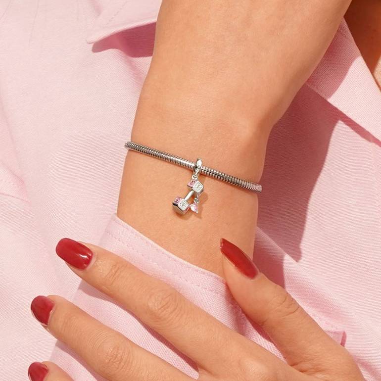 Gnoce Dumbbell Love Pendant Dangle Charm
