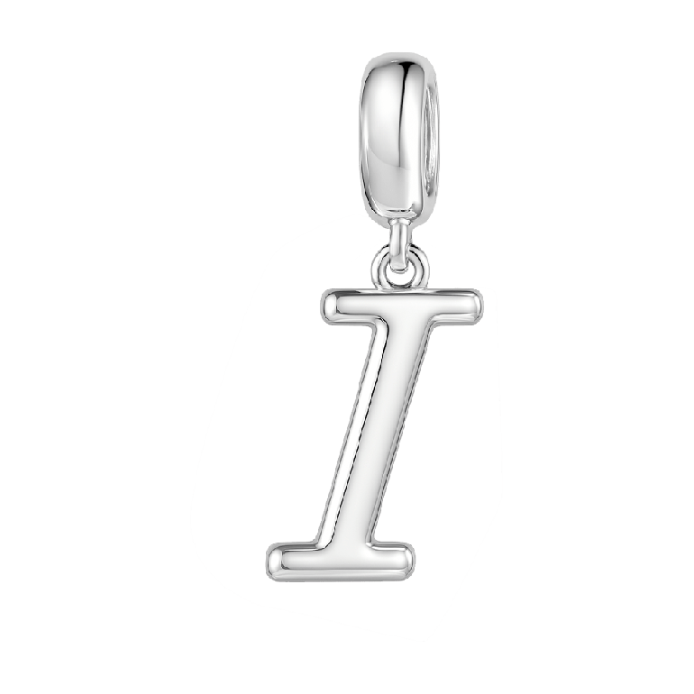 Letter I 925 Sterling Silver Dangling Charm Great for Bracelets Necklaces