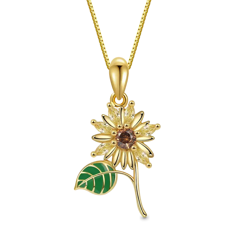Gnoce Sparkling Sunflower Necklaces