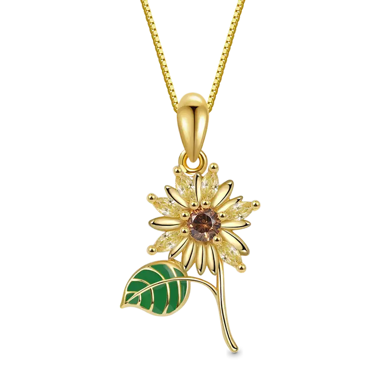 Gnoce Sparkling Sunflower Necklaces