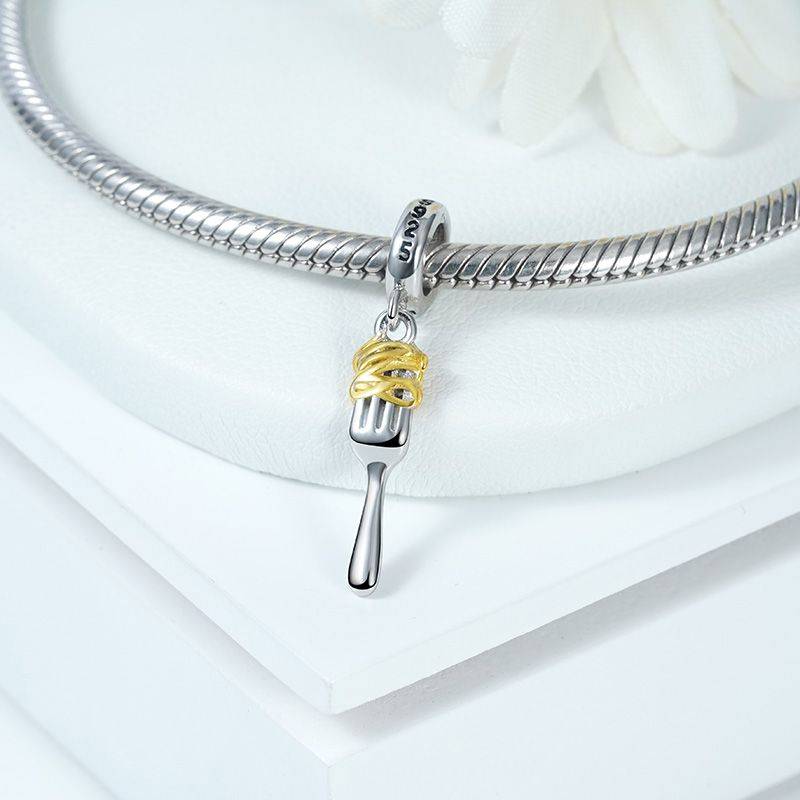 Gnoce Fork & Pasta Pendant Dangle Charm
