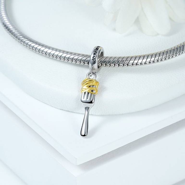 Gnoce Fork & Pasta Pendant Dangle Charm