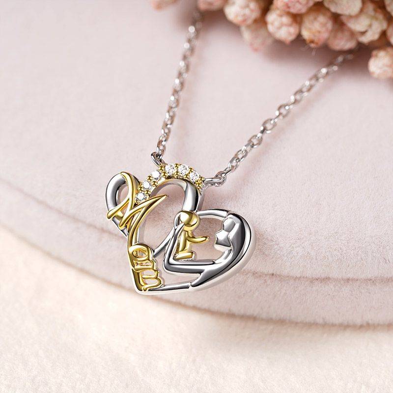 Mom Hugs Baby Necklaces Sterling Silver 18K Gold Plated Mother's Day Gift