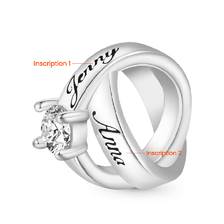 Gnoce Engravable Couple Rings Valentine Charm Platinum-plated Silver Blend