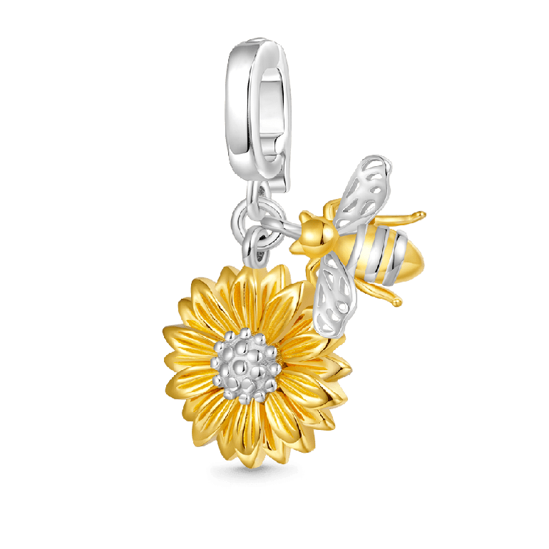 Gnoce Sunflower Bee Clasp Clusters Charm