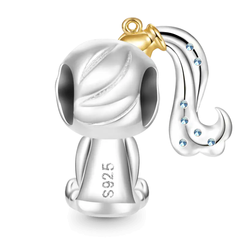 Gnoce Aquarius Zodiac Sign Embraces Heart Gem Charm