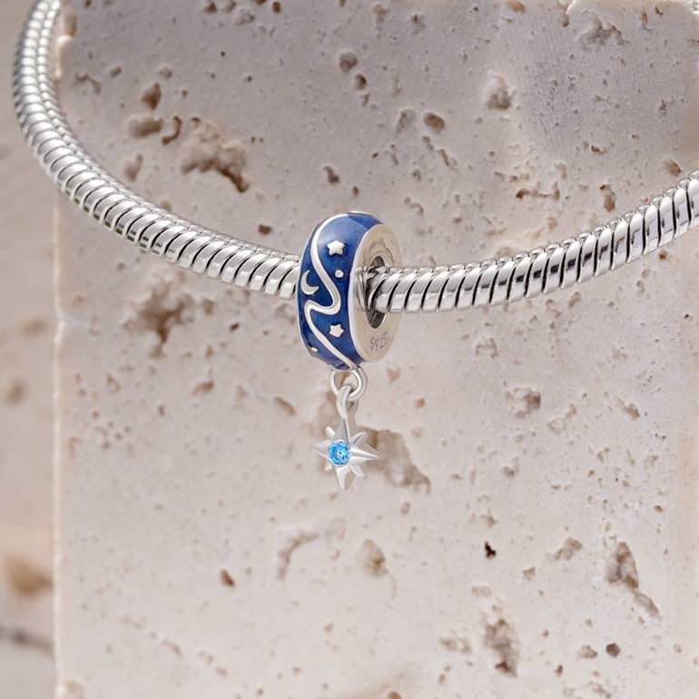 Gnoce Blue Starry Sky Stopper Charm