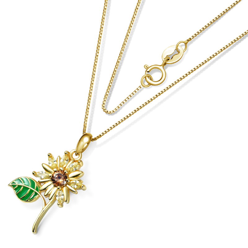 Gnoce Sparkling Sunflower Necklaces