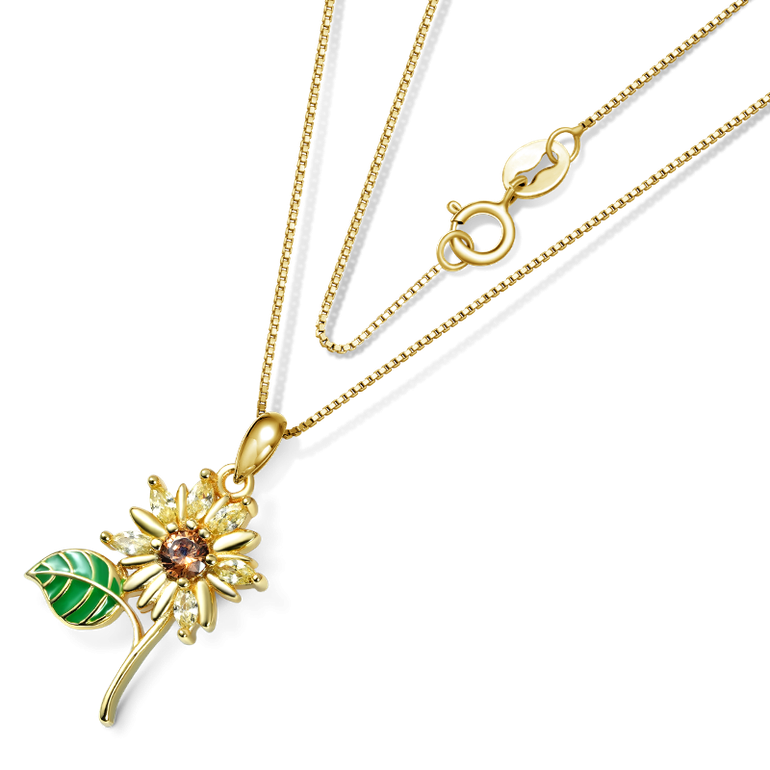 Gnoce Sparkling Sunflower Necklaces