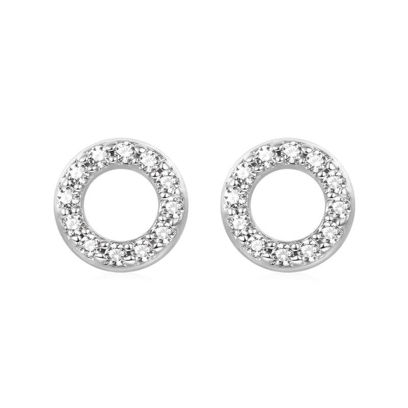Gnoce Mini Pave Disc Stud Earrings